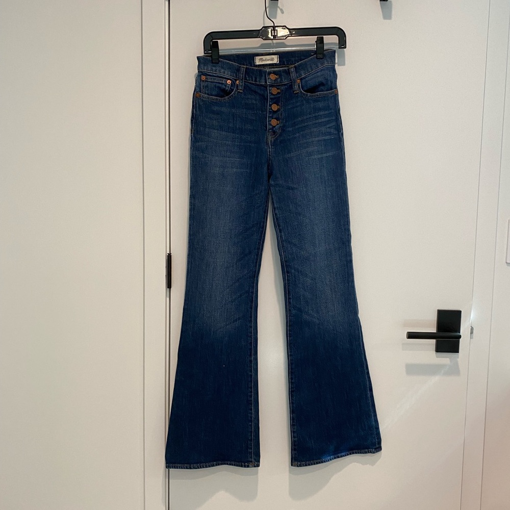Madewell flea market flares button front jeans